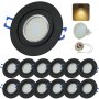 LED Einbaustrahler Bad IP44 - GU10 LED Spots 5W 12er Set - Deckenstrahler in Schwarz