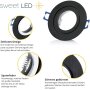 LED Einbaustrahler Bad IP44 - GU10 LED Spots 5W 12er Set - Deckenstrahler in Schwarz