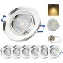 LED Einbaustrahler Glas 7W GU10 230V | 6er Set 3000K Transparent