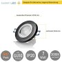 LED Einbaustrahler Glas 7W GU10 230V | Spot 6er Set 3000K Schwarz