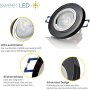 LED Einbaustrahler Glas 7W GU10 230V | Spot 6er Set 3000K Schwarz