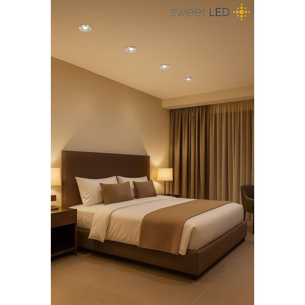 LED Einbaustrahler Glas 7W GU10 230V | 3er Set 3000K Transparent