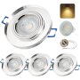 LED Einbaustrahler Glas 7W GU10 230V | 3er Set 3000K Transparent