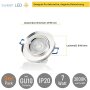 LED Einbaustrahler Glas 7W GU10 230V | 3er Set 3000K Transparent