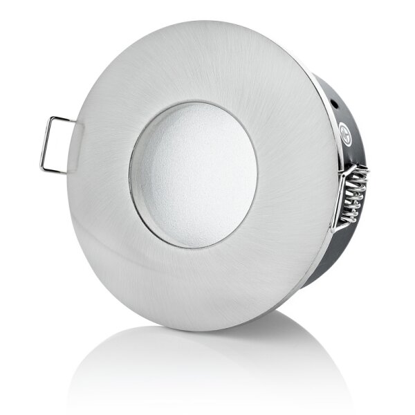 IP54 Einbaurahmen Bad | LED Spots Chrom Gebürstet Alu Ø75mm
