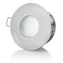 IP54 Einbaurahmen Bad | Chrom Gebürstet Alu GU10 Ø75mm