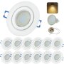 LED Einbaustrahler IP44 Weiß | 12er Set GU10 5W 3000K Warmweiß Bad