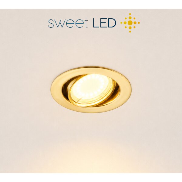 LED Einbaustrahler GU10 | LED Einbauspots 230V 6er Set Gold 5W 3000K