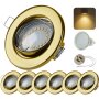 LED Einbaustrahler GU10 | LED Einbauspots 230V 6er Set Gold 5W 3000K