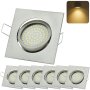 LED Einbaustrahler 6er Set 3,5W Flach | 230V Einbauleuchten 3000K