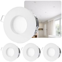 IP54 Einbaurahmen Bad GU10 | 4er Set Weiß Matt...