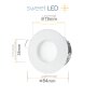 IP54 Einbaurahmen Bad GU10 | 4er Set Weiß Matt Aluminium