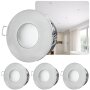 IP54 Einbaurahmen Bad Chrom | 4er Set Gebürstet Alu Ø75mm
