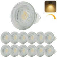 12er Sparpack GU10 LED Lampe Dimmbar 7W Warmweiß (3000K) 530lm | LED Deckenleuchte 230V