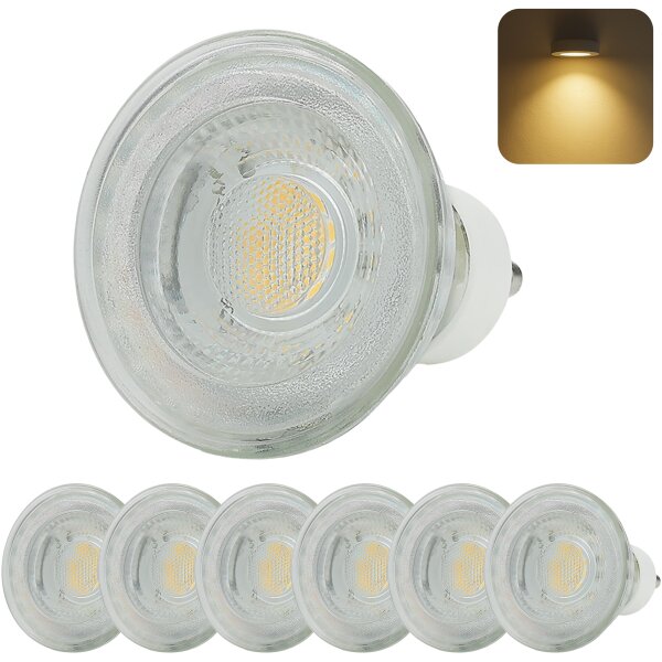 LED GU10 Spot 7W Warmweiß (3000K) 530lm | Ersetzt 50W Halogen 6er Set