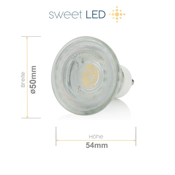 LED GU10 Spot 7W Warmweiß (3000K) 530lm | Ersetzt 50W Halogen 6er Set