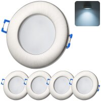 IP44 Einbaustrahler Bad 6,5W | Kaltweiß Flach Chrom...