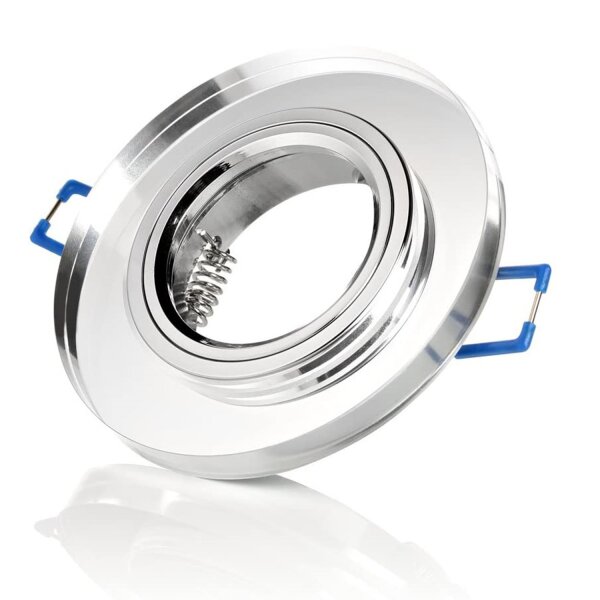 Led Einbaustrahler mit Klickverschluss - LED Deckenspots 230V Glas Durchsichtig - Einbaurahmen GU10 Rund ohne Leuchtmittel - Sparpack