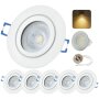 LED Einbaustrahler Bad IP44 | Spots Weiß Matt 7W GU10 warmweiß