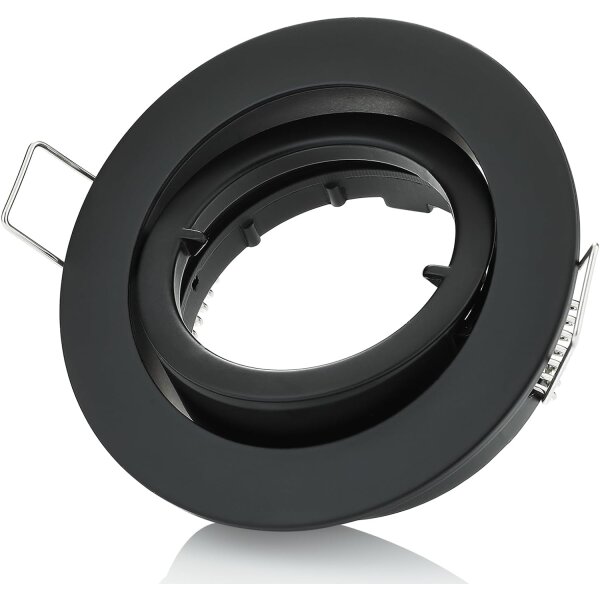 LED Spots 230V - Einbaustrahler GU10 mit Bajonettverschluss Schwarz Matt Schwenkbar - LED Deckenleuchte Sparpack