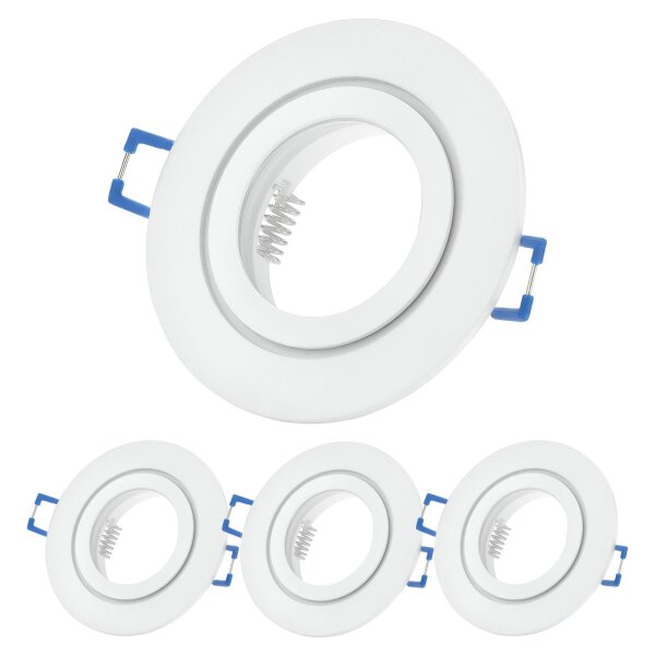 Einbaurahmen Bad Weiß Matt IP44 | Flach GU10 Ø68mm 4er Set