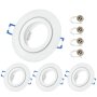 Einbaustrahler Bad IP44 - LED Deckenspots GU10 ultra flach weiß matt Aluminium- Einbaurahmen ohne Leuchtmittel Einbautiefe 23 mm - 4er Sparpack