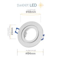 6er Set LED Einbaustrahler IP44 Bad Alu Gebürstet...