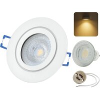 LED Einbaustrahler IP44 Weiß | GU10 7W 3000K...