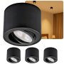 4er Set LED Aufbauspot 230V 50mm Schwarz Gebürstet Schwenkbar | LED Aufbaustrahler 5W warmweiß
