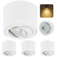 LED Aufbauspots 4er Set Schwenkbar | Weiß 5W...
