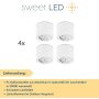 LED Aufbauspots 4er Set Schwenkbar | Weiß 5W Warmweiß 230V