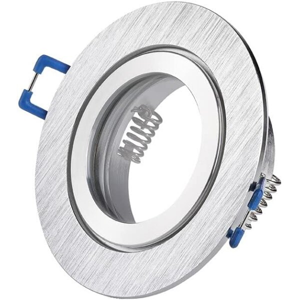 LED Einbaustrahler IP44 Silber | GU10 7W Warmweiß Bad Spot