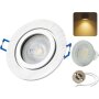 LED Einbaustrahler IP44 Silber | GU10 7W Warmweiß Bad Spot