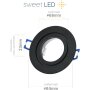 LED Einbaustrahler IP44 Schwarz | GU10 7W 3000K Warmweiß Bad