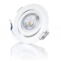 LED Einbaustrahler 230V rund weiß IP20 5 Watt 3000K...