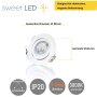 LED Einbaustrahler 230V rund weiß IP20 5 Watt 3000K 3Step