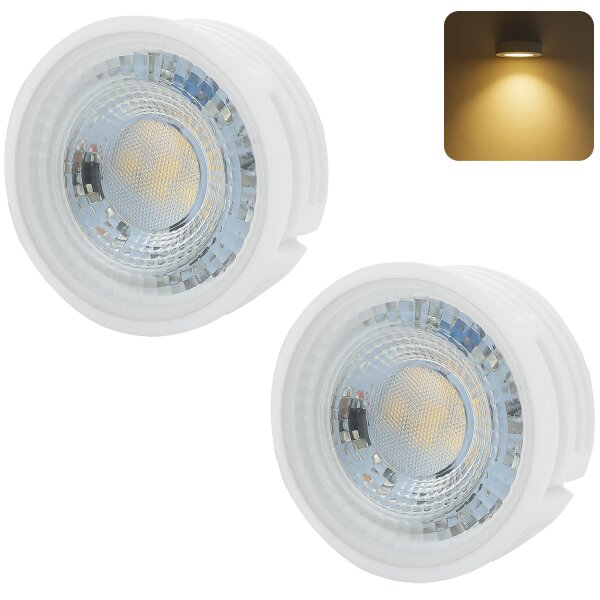 LED Modul Leuchtmittel 2er Set | 5W 230V Flach Warmweiß 50mm