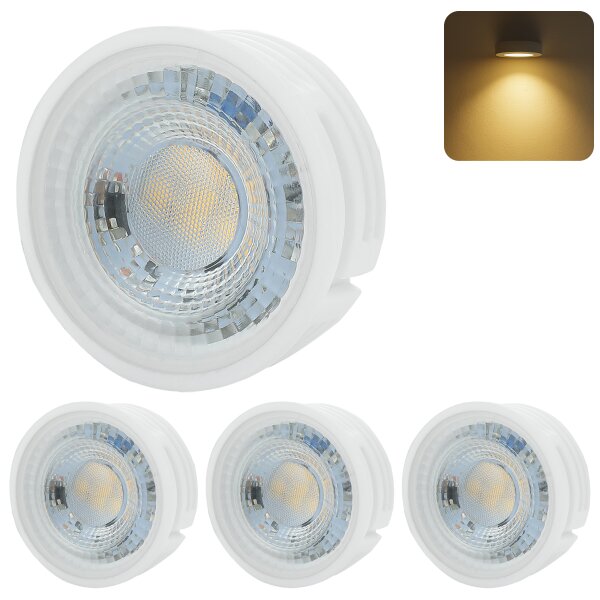 LED Modul 4er Set | 5W 230V Warmweiß 50mm Leuchtmittel Flach