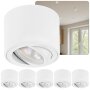 6er Set LED Aufbauspots Weiß Schwenkbar | 5W Warmweiß 230V