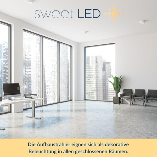Aufbaustrahler flach weiß matt Aufbauspot Alu 5W LED Modul 6x Aufbauleuchte Sparpack kaltweiß