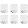 Aufbaustrahler flach weiß matt Aufbauspot Alu 5W LED Modul 6x Aufbauleuchte Sparpack kaltweiß