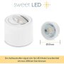 Aufbaustrahler flach weiß matt Aufbauspot Alu 5W LED Modul 6x Aufbauleuchte Sparpack kaltweiß