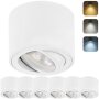 LED Aufbaustrahler Weiß Matt 6er Set | LED Aufbauspot 5W CCT 230V