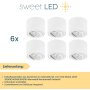 LED Aufbaustrahler Weiß Matt 6er Set | LED Aufbauspot 5W CCT 230V