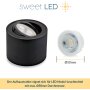 LED Aufbauspot 5W 230V CCT Schwenkbar | Spot 6er Set Schwarz Rund