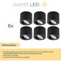 LED Aufbauspot 5W 230V CCT Schwenkbar | Spot 6er Set Schwarz Rund