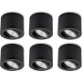 LED Aufbauspot 5W 230V CCT Schwenkbar | Spot 6er Set Schwarz Rund