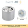 LED Aufbaustrahler 5W 230V CCT Schwenkbar | Spots 6er Set Alu