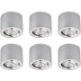 LED Aufbaustrahler 5W 230V CCT Schwenkbar | Spots 6er Set Alu