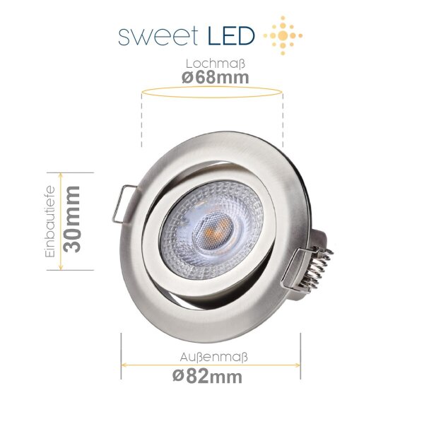 LED Einbaustrahler 5W 3-Step Dimmbar | Flach Einbauleuchten warmweiß